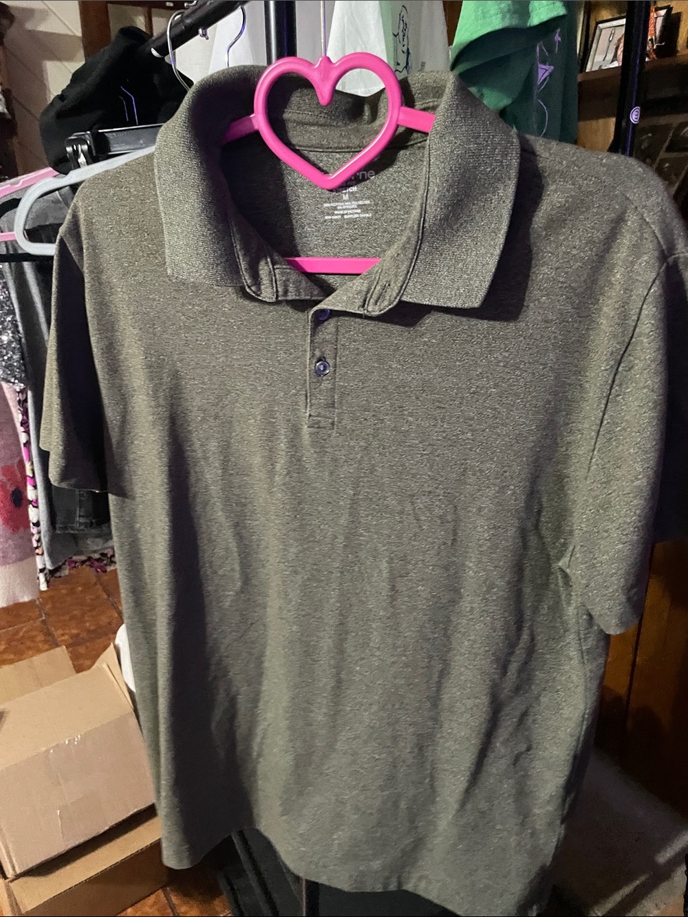 Claiborne Men's Olive Polo Shirt - Short Sleeve